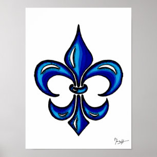 Lilie im Blau Poster