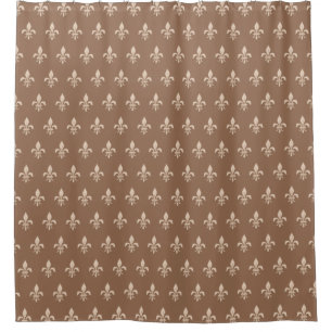 Lilie in der hellen Beige auf Taupe TAN Duschvorhang