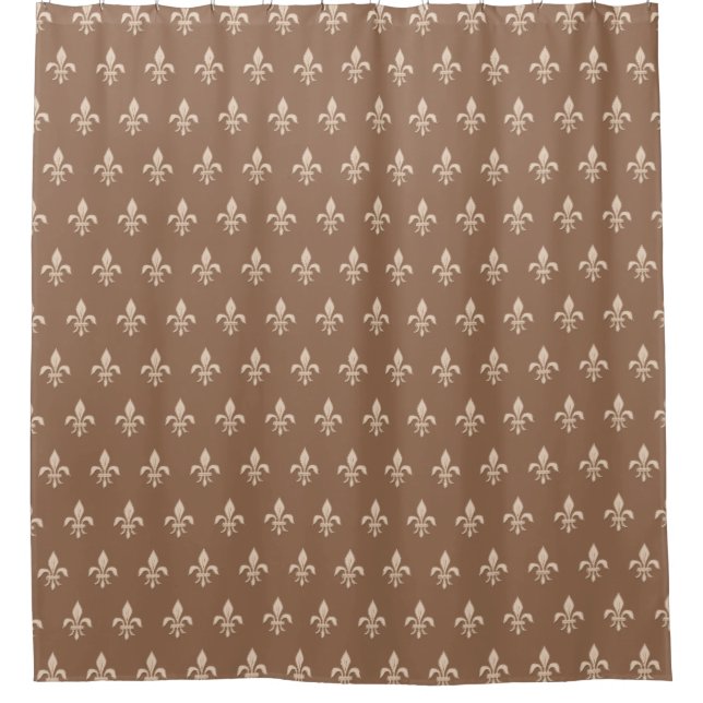 Lilie in der hellen Beige auf Taupe TAN Duschvorhang (Vorderseite)