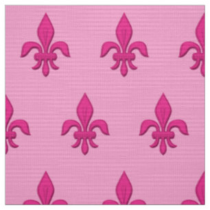 Lilie in Fuchsia Pink auf hellrosa Stoff
