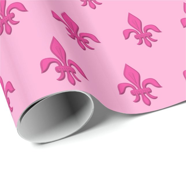 Lilie in Fuchsienrosa auf hellrosa Geschenkpapier (Rolleneckpunkt)