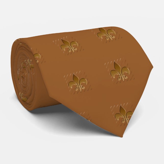 Lilie in Mokka Zazzle Krawatte (Gerollt)