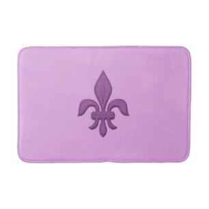 Lilie in Violet Lila auf Lavendel Badematte