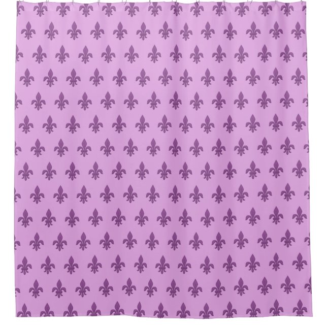 Lilie in Violet Lila auf Lavendel Duschvorhang (Vorderseite)