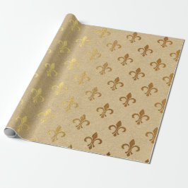 Lilie Kraft Gold Natural Royal Minimal Geschenkpapier
