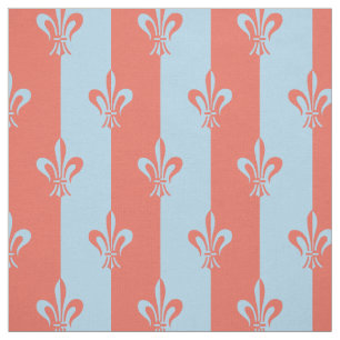 Lilie Light Blue & Terra Cotta Stoff