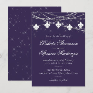 Lilie Lights   Lila Moody Theme Wedding Einladung