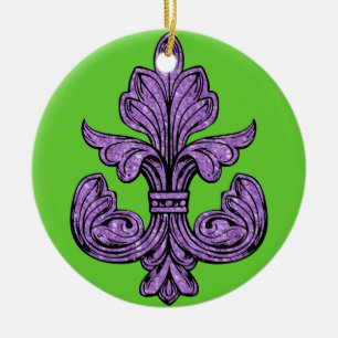 Lilie lila keramik ornament