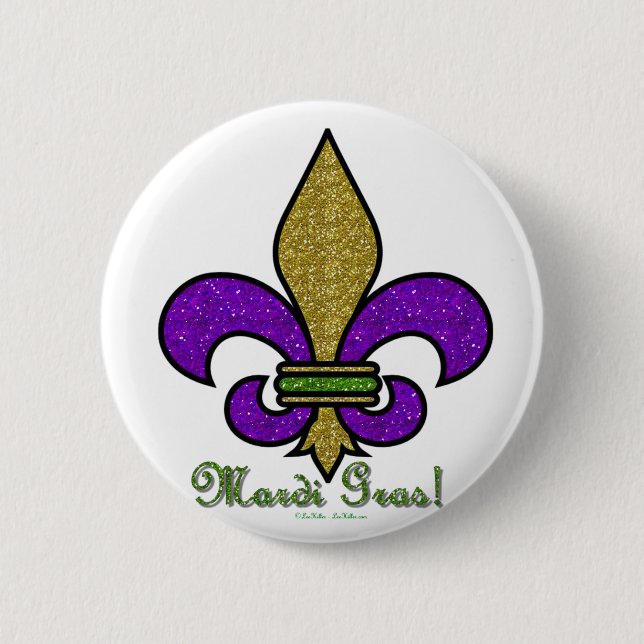 Lilie Mardi Gras Button (Vorderseite)