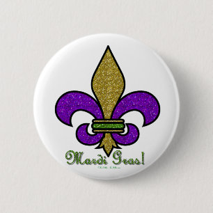 Lilie Mardi Gras Button