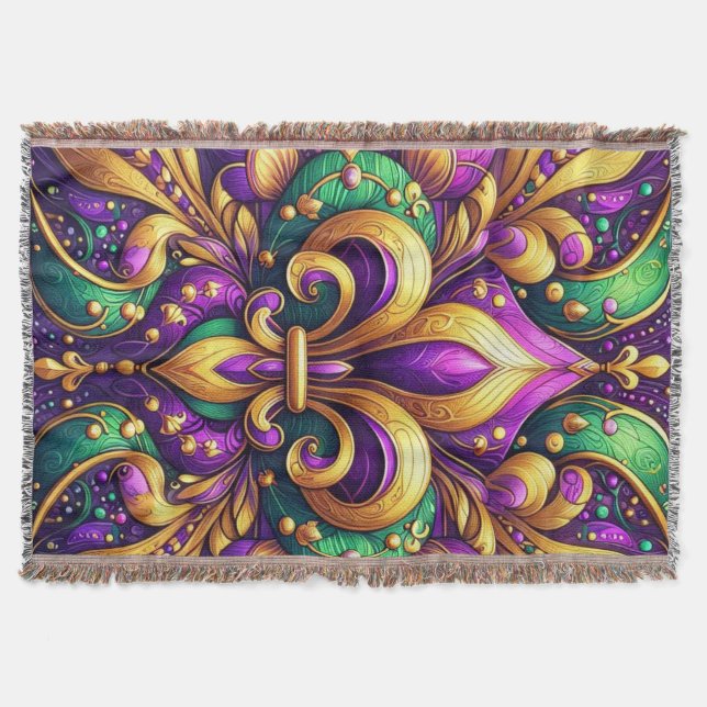 Lilie Mardi gras Decke (Vorderseite)