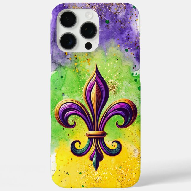 Lilie Mardi Gras iPhone 16 Pro Max Hülle (Rückseite)
