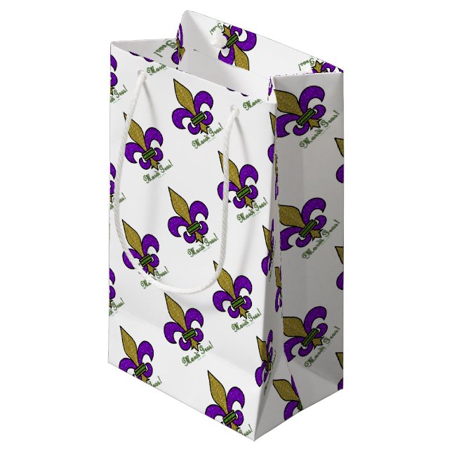 Lilie Mardi Gras Kleine Geschenktüte (Vorderseite Schrägansicht)