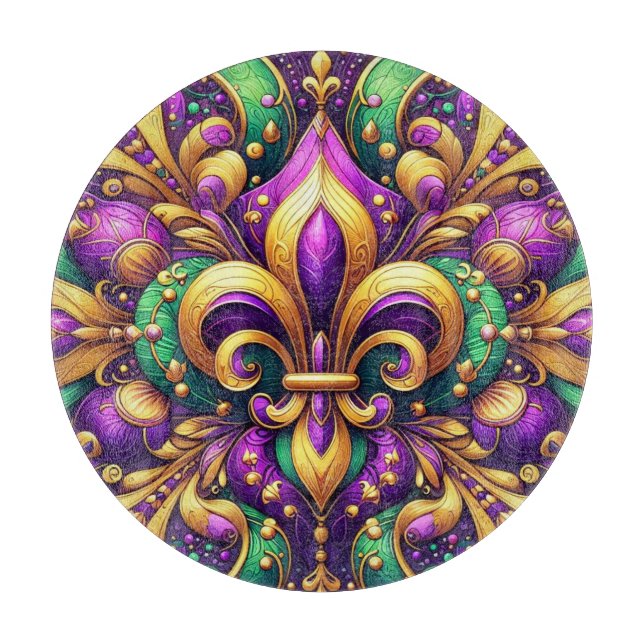 Lilie Mardi gras Schneidebrett (Vorderseite)