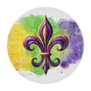 Lilie Mardi Gras Schneidebrett