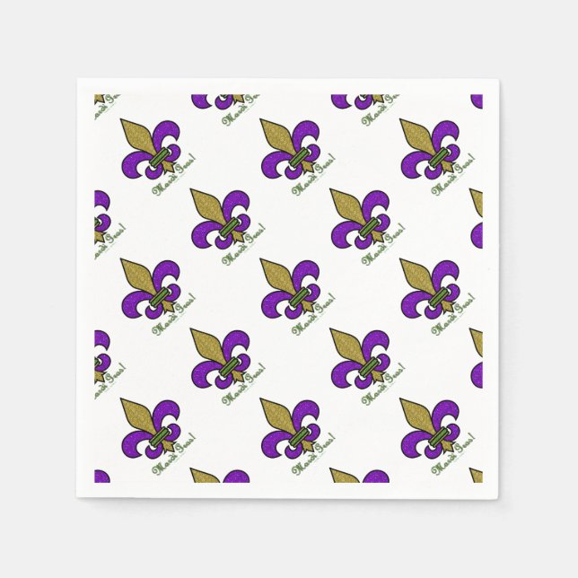 Lilie Mardi Gras Serviette (Vorderseite)