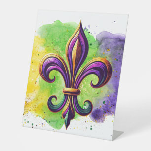 Lilie Mardi Gras Sockelschild