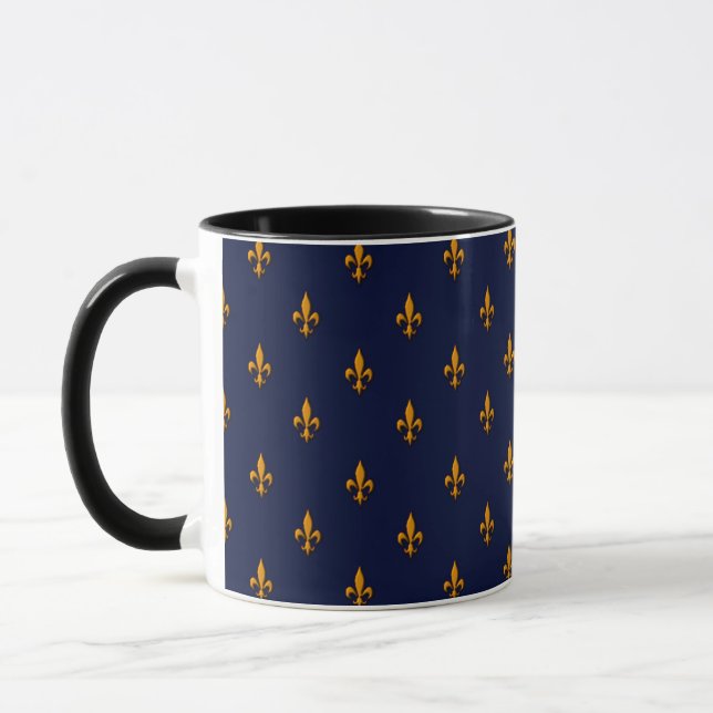 Lilie - Marine-Blau u. Gold Tasse (Links)