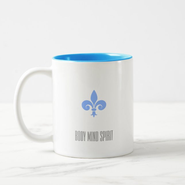 Lilie Mit Monogramm Zweifarbige Tasse (Links)