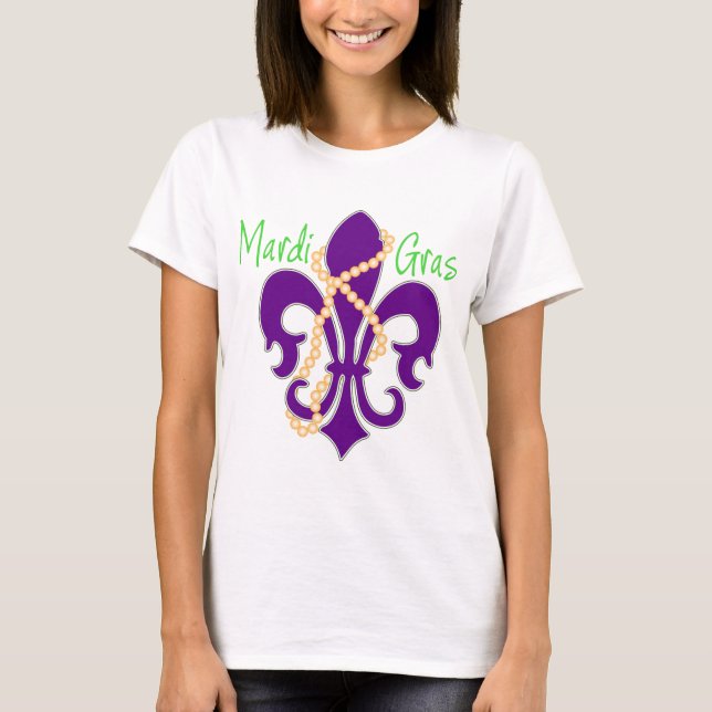 Lilie mit Perlen T-Shirt (Vorderseite)