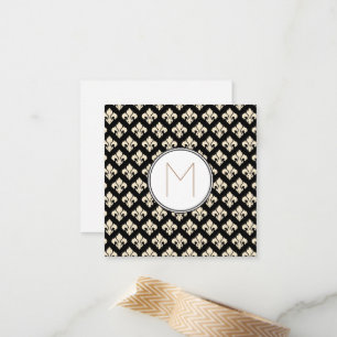 Lilie Monogram Mitteilungskarte