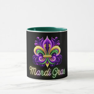 Lilie Neon Mardi Gras Tasse