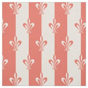 Lilie Off White & Terra Cotta Red Stoff