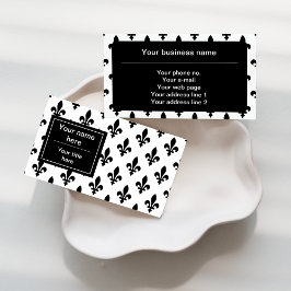 Lilie Pattern, Französisch, Royal, Black Visitenkarte