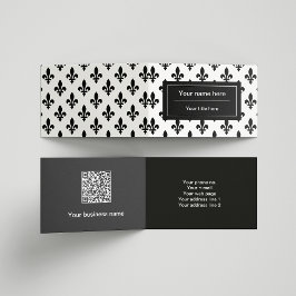 Lilie Pattern, Französisch, Royal, Black Visitenkarten