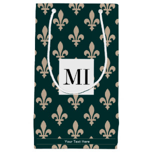 Lilie Pattern, Französisch, Royal, Cream, Green Kleine Geschenktüte