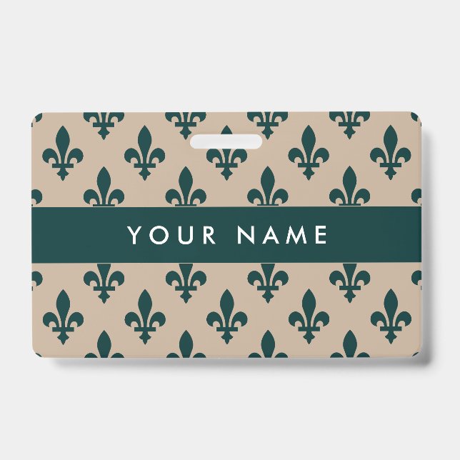 Lilie Pattern, Französisch, Royal, Green Ausweis (Vorderseite)