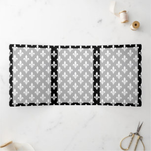 Lilie Pattern, Französisch, Royal, Weiß Dreifach Gefaltete Karte