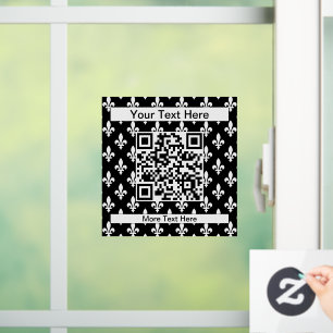 Lilie Pattern, Französisch, Royal, Weiß Fensteraufkleber