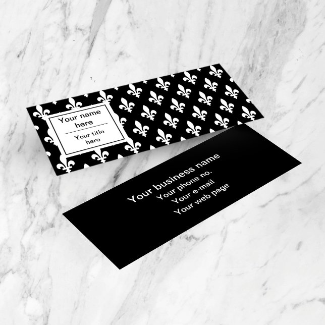 Lilie Pattern, Französisch, Royal, Weiß Mini Visitenkarte (Von Creator hochgeladen)