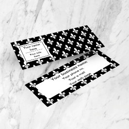 Lilie Pattern, Französisch, Royal, Weiß Mini Visitenkarte