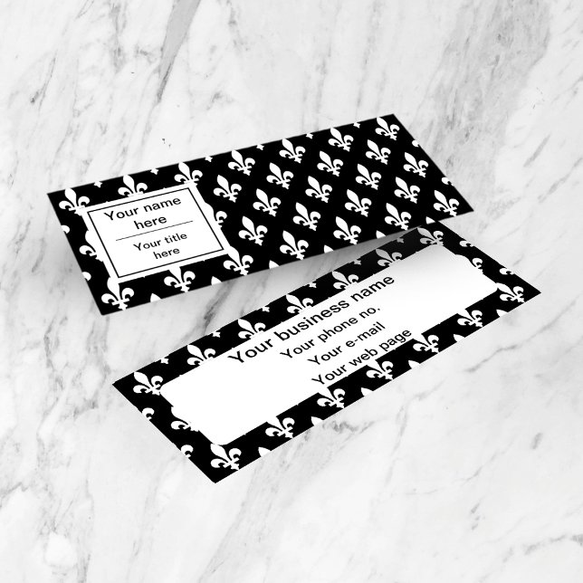 Lilie Pattern, Französisch, Royal, Weiß Mini Visitenkarte (Von Creator hochgeladen)