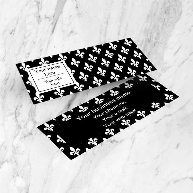 Lilie Pattern, Französisch, Royal, Weiß Mini Visitenkarte (Von Creator hochgeladen)