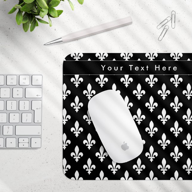 Lilie Pattern, Französisch, Royal, Weiß Mousepad (Von Creator hochgeladen)