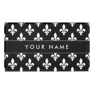 Lilie Pattern, Französisch, Royal, Weiß Namenschild