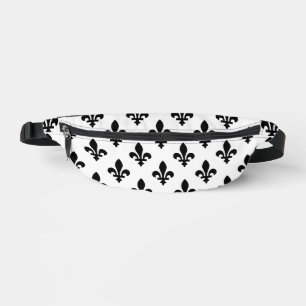 Lilie Pattern, Royal French, Black on White Bauchtasche