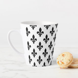 Lilie Pattern, Royal French, Black on White Milchtasse