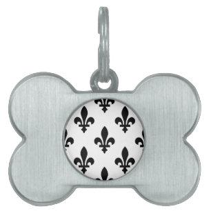Lilie Pattern, Royal French, Black on White Tiermarke