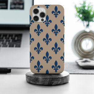 Lilie Pattern, Royal French Blue on Cream iPhone 15 Pro Max Hülle