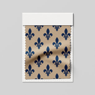 Lilie Pattern, Royal French Blue on Cream Stoff