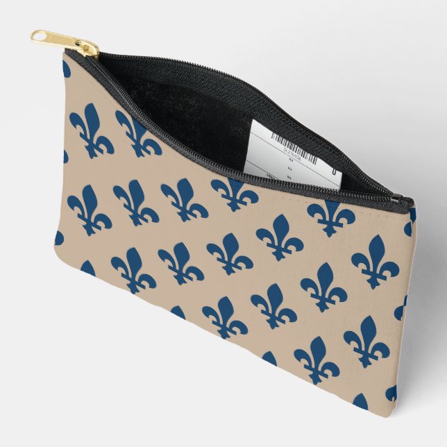 Lilie Pattern, Royal French Blue on Cream Zubehörtasche (Offen)