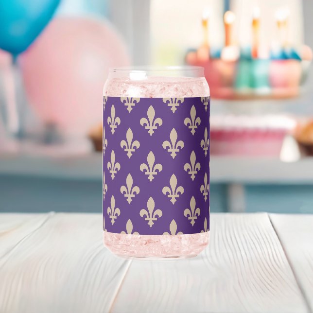 Lilie Pattern, Royal French Cream auf Lila Dosenglas (Insitu (Baby Party))