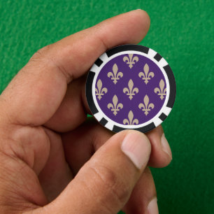 Lilie Pattern, Royal French Cream auf Lila Pokerchips