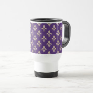 Lilie Pattern, Royal French Cream auf Lila Reisebecher