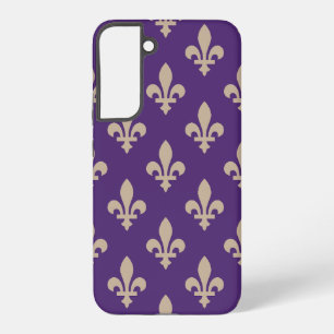 Lilie Pattern, Royal French Cream auf Lila Samsung Galaxy Hülle
