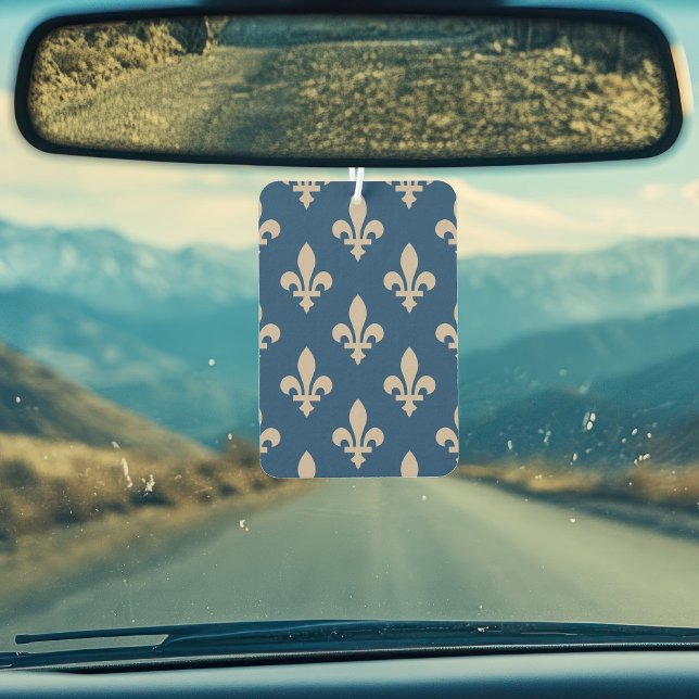 Lilie Pattern, Royal French, Cream on Blue Autolufterfrischer (Von Creator hochgeladen)